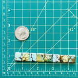 Medium Mixed Square Mixed Turquoise, Set of 8 Dimensions