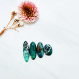 Large Deep Blue Mixed Crescent Lake Variscite, Set of 4 Background