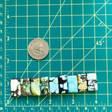 Medium Mixed Bar Mixed Turquoise, Set of 9 Dimensions