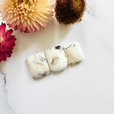 Medium White Barrel White Buffalo Dolomite, Set of 3 Background