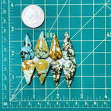 Medium Mixed Teardrop Mixed Turquoise, Set of 8 Dimensions