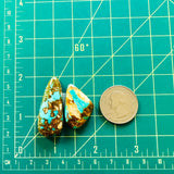 Large Ocean Blue Freeform Royston Turquoise, Set of 2 Dimensions