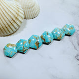 Medium Sky Blue Hexagon Sand Hill Turquoise, Set of 6 Background