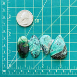 Large Mint Green Mixed Crescent Lake Variscite, Set of 4 Dimensions