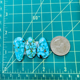 Large Ocean Blue Mixed Kingman Turquoise, Set of 3 Dimensions