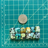 Small Mixed Barrel Mixed Turquoise, Set of 12 Dimensions