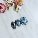 Large Sky Blue Freeform Golden Hills Turquoise, Set of 3 Background