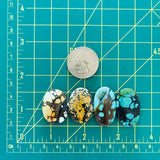 Large Mixed Oval Mixed Turquoise, Set of 4 Dimensions