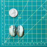 Large Ocean Blue Oval Crescent Lake Variscite, Set of 2 Dimensions