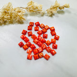 6x6mm Square Spiny Oyster, Set of 2