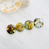 Large Royal Orange Round Treasure Mountain Turquoise, Set of 4 Background
