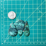 Large Ocean Blue Teardrop Crescent Lake Variscite, Set of 3 Dimensions