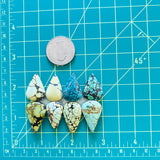 Medium Mixed Teardrop Mixed Turquoise, Set of 8 Dimensions