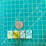 Medium Mixed Bar Mixed Turquoise, Set of 4 Dimensions
