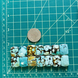 Medium Mixed Barrel Mixed Turquoise, Set of 14 Dimensions