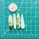 Large Mixed Surfboard Crescent Lake Variscite, Set of 4 Dimensions