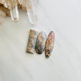 Large Red Mixed Golden Birch Turquoise, Set of 3 Background