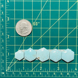 Medium Sky Blue Hexagon Sand Hill Turquoise, Set of 5 Dimensions