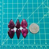 Medium Purple Teardrop Spiny Oyster, Set of 6 Dimensions