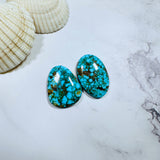 Large Ocean Blue Mixed Kingman Turquoise, Set of 2 Background