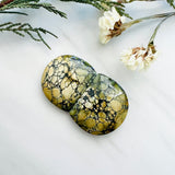 L25 x W29 x H7 Royal Orange Half Moon Purple Lavender Variscite, Set of 2 Background