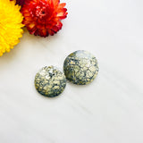 Large Royal Orange Round Purple Lavender Variscite, Set of 2 Background