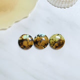 Large Royal Orange Round Treasure Mountain Turquoise, Set of 3 Background