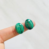 15x20mm Oval Malachite, Set of 1