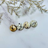 Medium Light Yellow Round Purple Lavender Variscite, Set of 4 Background
