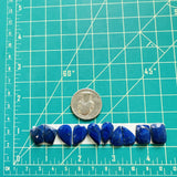 Small Deep Blue Mixed Lapis Lazuli, Set of 10 Dimensions