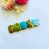 Medium Mixed Barrel Mixed Turquoise, Set of 5 Background