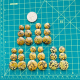 Medium Royal Orange Round Treasure Mountain Turquoise, Set of 30 Dimensions