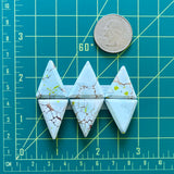 Medium Faint Blue Triangle Sand Hill Turquoise, Set of 6 Dimensions
