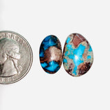 Medium Sky Blue Freeform Bisbee Turquoise, Set of 2 Dimensions