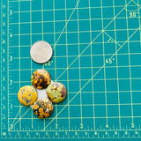 Medium Royal Orange Round Treasure Mountain Turquoise, Set of 4 Dimensions