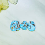 Large Sky Blue Freeform Golden Hill Turquoise, Set of 3 Background