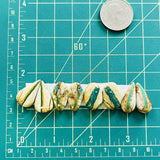 Small Deep Green Mixed Royston Turquoise, Set of 8 Dimensions