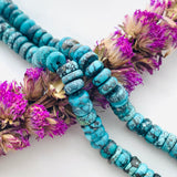 Small Ocean Blue Rondelle Yungai, Set of 130 Background