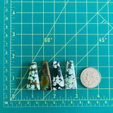Large Mixed Trapezoid Mixed Turquoise, Set of 4 Dimensions