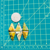 Medium Royal Orange Triangle Treasure Mountain Turquoise, Set of 6 Dimensions