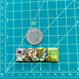 Medium Mixed Bar Mixed Turquoise, Set of 4 Dimensions