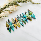 Medium Mixed Teardrop Mixed Turquoise, Set of 18 Background