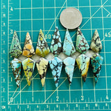 Medium  Mint Green Shield Mixed Turquoise, Set of 14 Dimensions