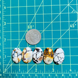 Medium Royal Orange Oval Purple Lavender Variscite, Set of 5 Dimensions