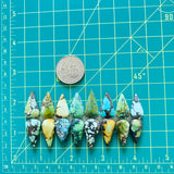 Medium Mixed Teardrop Mixed Turquoise, Set of 16 Dimensions