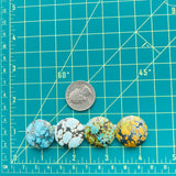 Large Mixed Round Mixed Turquoise, Set of 4 Dimensions