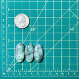 Large Ocean Blue Oval Crescent Lake Variscite, Set of 3 Dimensions