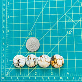 Medium Royal Orange Round Purple Lavender Variscite, Set of 4 Dimensions