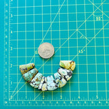 Medium Mixed Freeform Mixed Turquoise, Set of 8 Dimensions