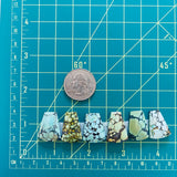 Medium Mixed Freeform Mixed Turquoise, Set of 6 Dimensions
